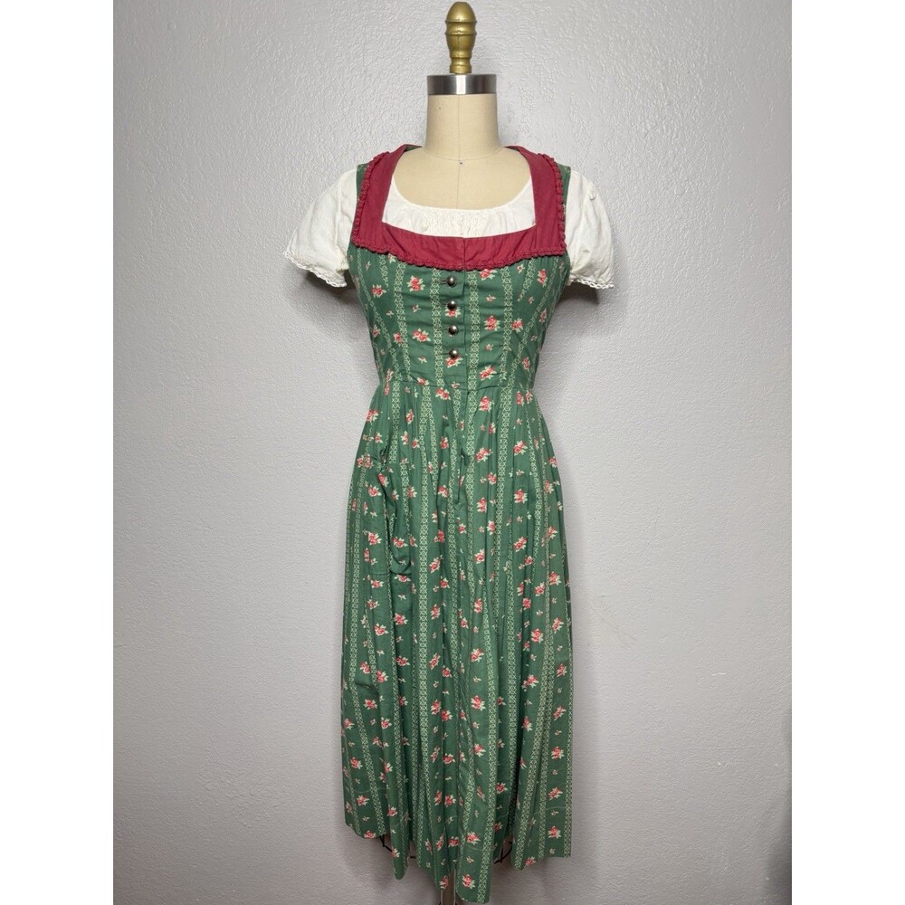 Johanna Rappel Dirndl Dress Women's Size 4 Red Traditional German 1950s